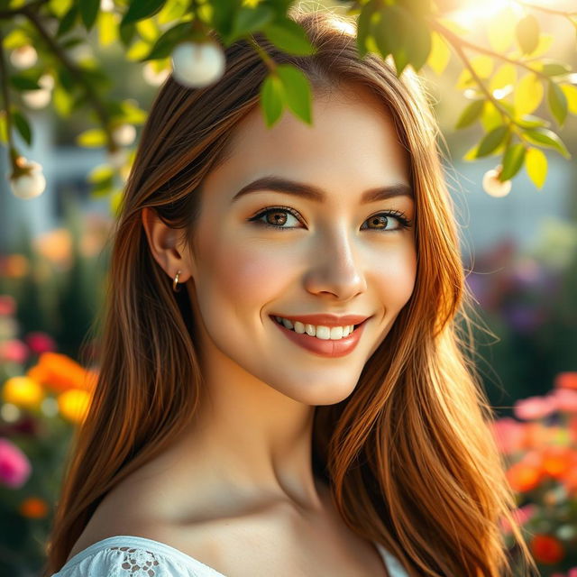 A beautifully clear image of a woman with a stunning, fair complexion