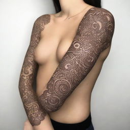 A high-resolution digital art piece showcasing an intricate henna design