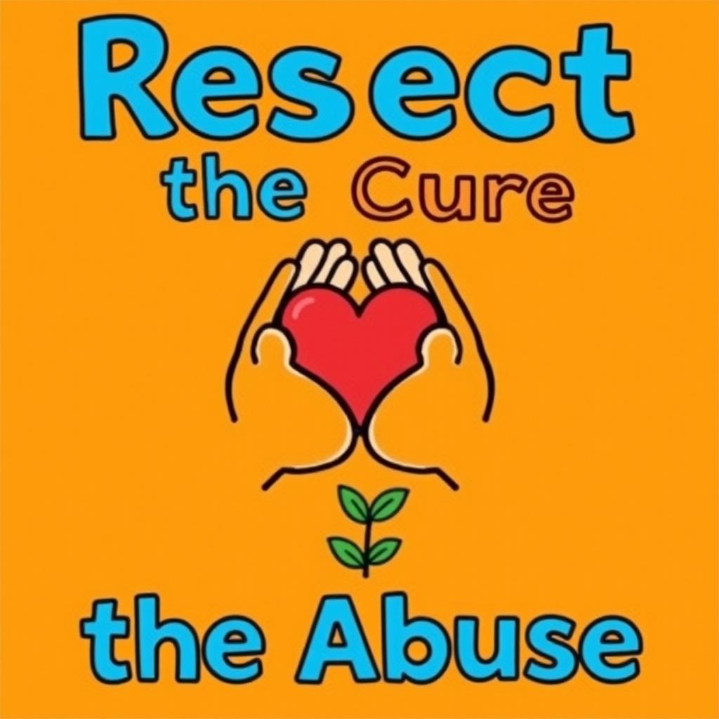 A creative and easy-to-draw slogan poster featuring the text 'Respect the Cure, Reject the Abuse' in bold, impactful letters