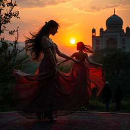 Aesthetic portrayal of sensual Iranian art and culture, depicting beautiful Iranian landscapes during sunset, with a soft focus on intricate Persian patterns