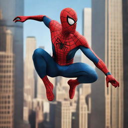 A high-resolution, digital art image featuring Spiderman from the Spiderman-2 game