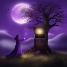 An enchanting digital art piece titled 'The Enchanted Treasure'