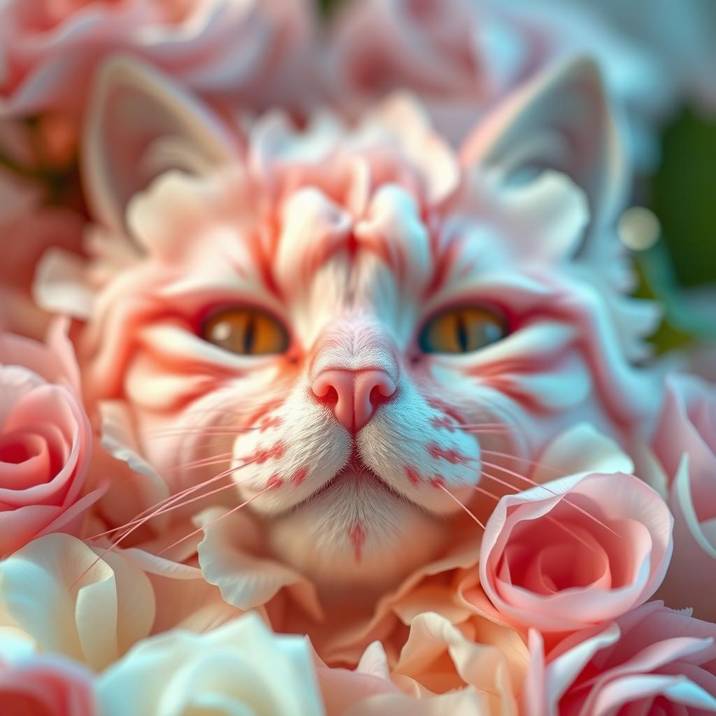 A detailed close-up shot of a beautifully styled, flower-themed design reminiscent of Lana Del Rey's aesthetic