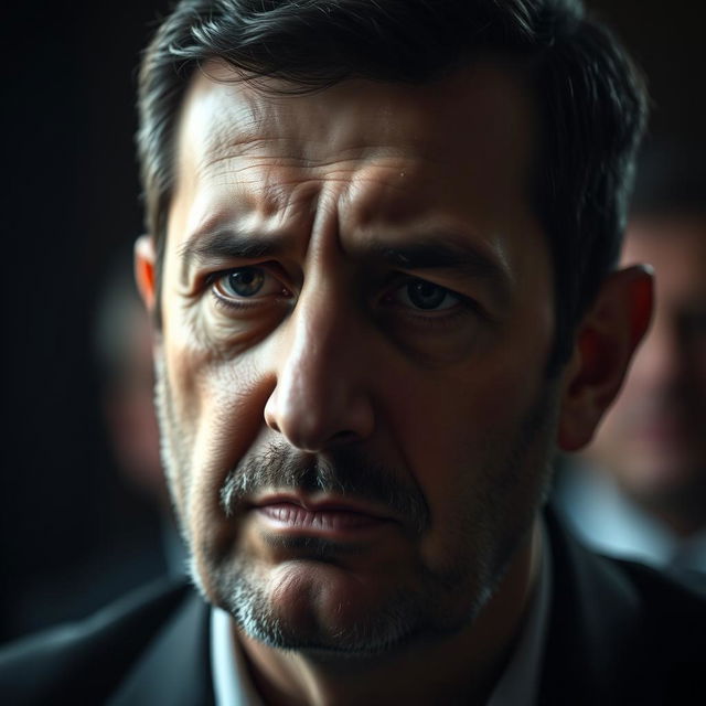 A poignant portrait of Bashar al-Assad, the Syrian leader, captured in a moment of raw emotion as he is crying