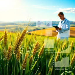 A dynamic graphic representation illustrating the theme of wheat research