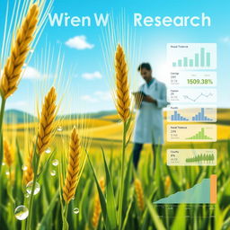 A dynamic graphic representation illustrating the theme of wheat research