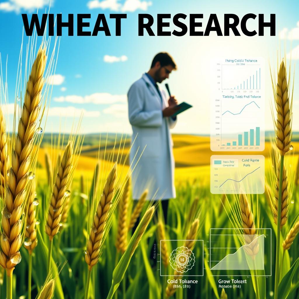 A dynamic graphic representation illustrating the theme of wheat research