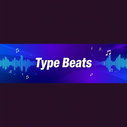 A professional and eye-catching banner for a YouTube channel focused on type beats