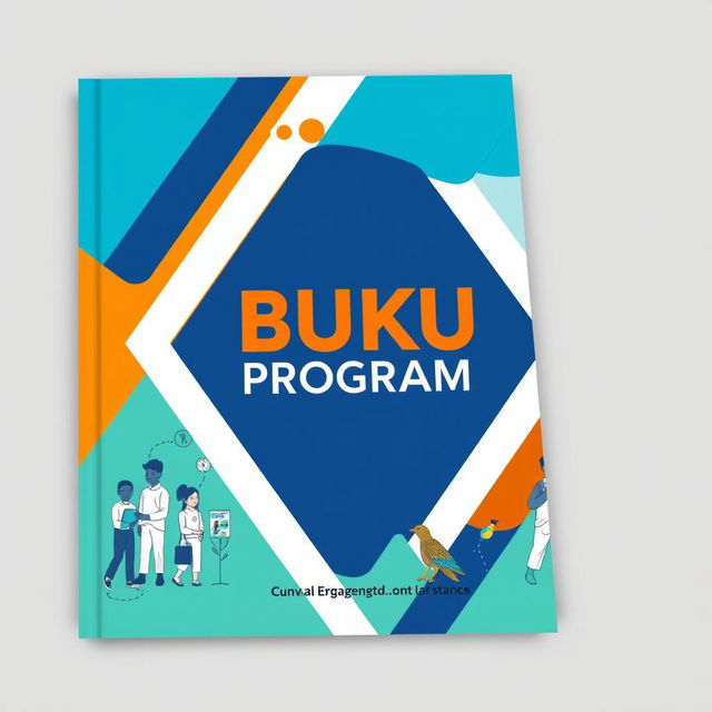 A visually appealing cover design for a program book titled 'BUKU PROGRAM'
