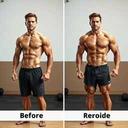 A split-screen comparison visual showing two male athletes side by side