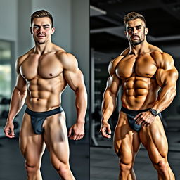 A split-screen comparison visual showing two male athletes side by side
