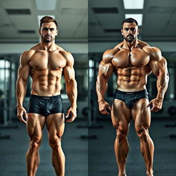 A split-screen comparison visual showing two male athletes side by side