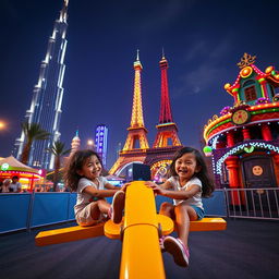 A vibrant and colorful YouTube thumbnail featuring a lively Dubai carnival scene