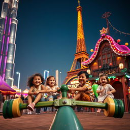 A vibrant and colorful YouTube thumbnail featuring a lively Dubai carnival scene