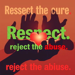A striking poster design emphasizing the message "Respect the cure, reject the abuse"