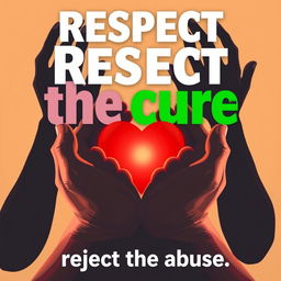 A striking poster design emphasizing the message "Respect the cure, reject the abuse"