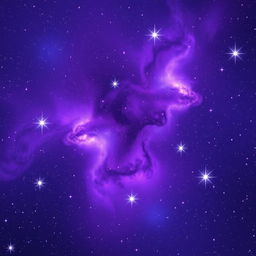 A stunning purple galaxy sky filled with swirling nebulae and sparkling stars
