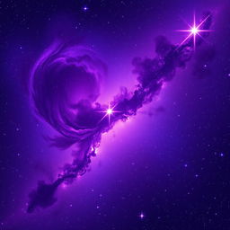 A stunning purple galaxy sky filled with swirling nebulae and sparkling stars
