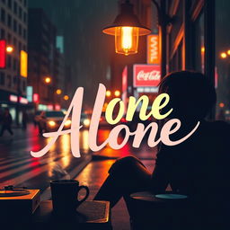 A vibrant and enticing YouTube thumbnail for a Lofi slowed song titled 'Alone'