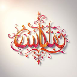 A beautifully styled calligraphy of the word صیف, artistically rendered with intricate designs and elaborate flourishes, showcasing an elegant blend of traditional Arabic calligraphy and modern aesthetics