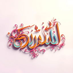 A beautifully styled calligraphy of the word صیف, artistically rendered with intricate designs and elaborate flourishes, showcasing an elegant blend of traditional Arabic calligraphy and modern aesthetics