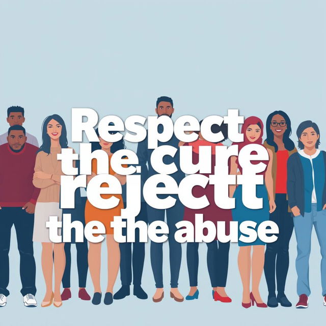 A powerful and impactful poster design featuring the empowering slogan "Respect the cure, reject the abuse