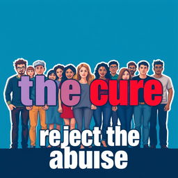 A powerful and impactful poster design featuring the empowering slogan "Respect the cure, reject the abuse