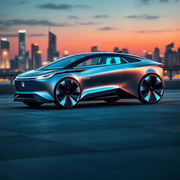 A sleek and futuristic car design featuring the brand name 'Ionix' prominently displayed