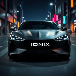 A striking and sophisticated car design featuring the brand name 'Ionix' with a bold 'X' logo prominently displayed