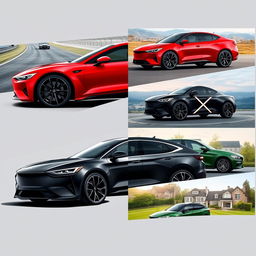 A collection of diverse car designs featuring the brand name 'Ionix' prominently showcased