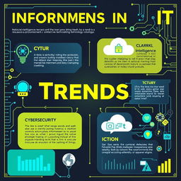 A vibrant and informative poster showcasing current trends in Information Technology (IT)