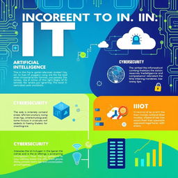 A vibrant and informative poster showcasing current trends in Information Technology (IT)