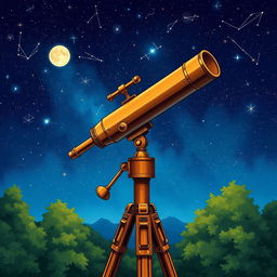 A breathtaking illustration of a Keplerian telescope, showcasing its intricate details and design