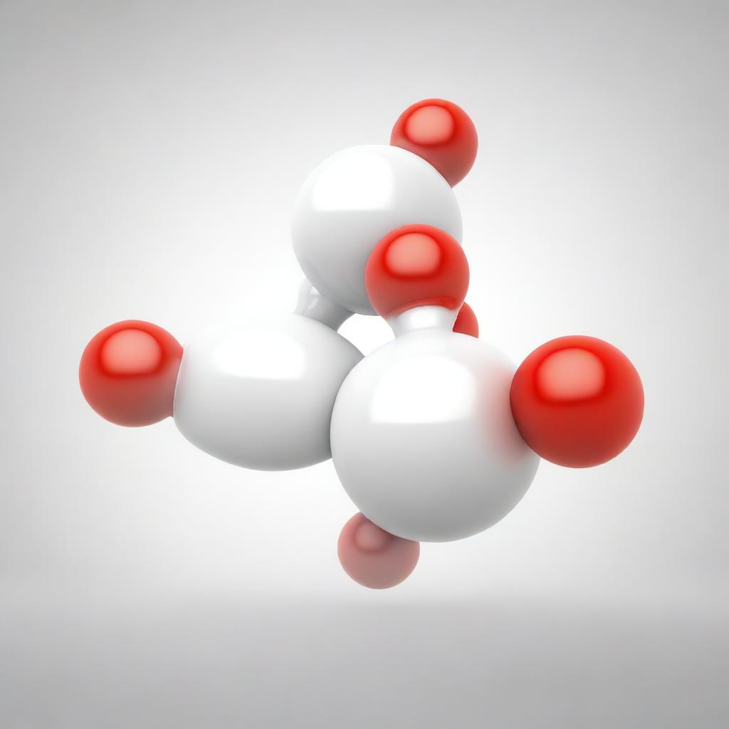 This is a high-quality digital art image showing the molecular structure of H2O