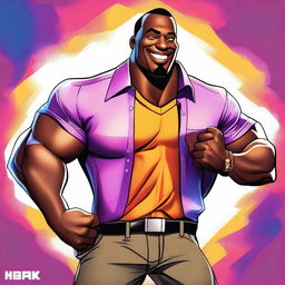 An engaging, high-quality digital art image of a character named Hank