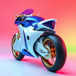 3D rendering of a futuristic motorcycle featuring a unique and innovative design