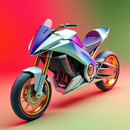 3D rendering of a futuristic motorcycle featuring a unique and innovative design