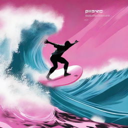 A striking digital art image representing the album 'Surfer Rosa' by Pixies