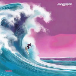 A striking digital art image representing the album 'Surfer Rosa' by Pixies