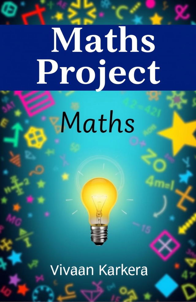 A visually appealing cover for a math project with the title 'Maths Project' prominently displayed at the top