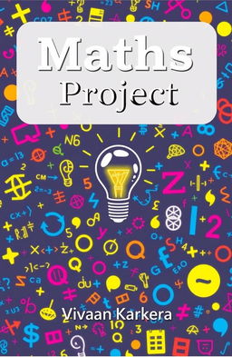 A visually appealing cover for a math project with the title 'Maths Project' prominently displayed at the top