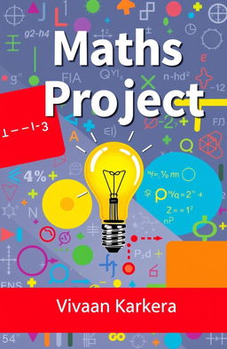 A visually appealing cover for a math project with the title 'Maths Project' prominently displayed at the top