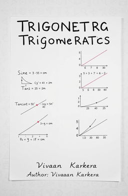 A visually appealing math project presentation focusing on trigonometric ratios, with diagrams and graphs illustrating sine, cosine, and tangent in a clear and educational style