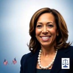 A portrait of Kamala Harris, the Vice President of the United States