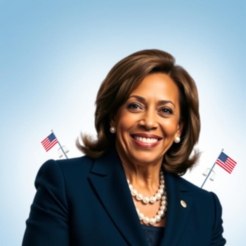 A portrait of Kamala Harris, the Vice President of the United States