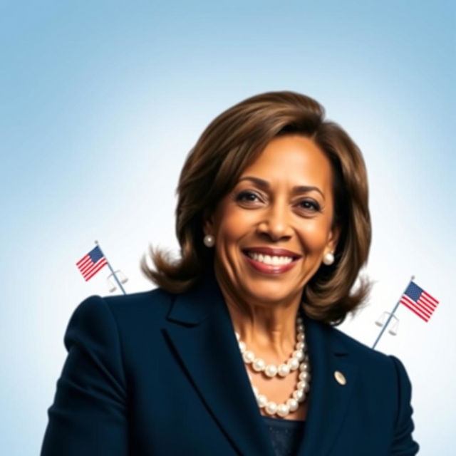 A portrait of Kamala Harris, the Vice President of the United States