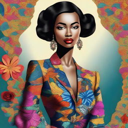 A digital art image of a stylish, attractive woman