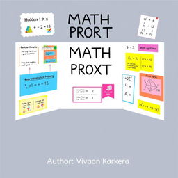 A simple and creative math project presentation showcasing vibrant visuals and interactive elements, featuring mathematical concepts like basic arithmetic, geometry, or algebra