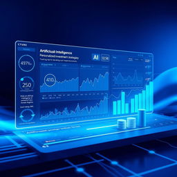 A visually striking image representing the concept of artificial intelligence in wealth management