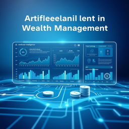 A visually striking image representing the concept of artificial intelligence in wealth management